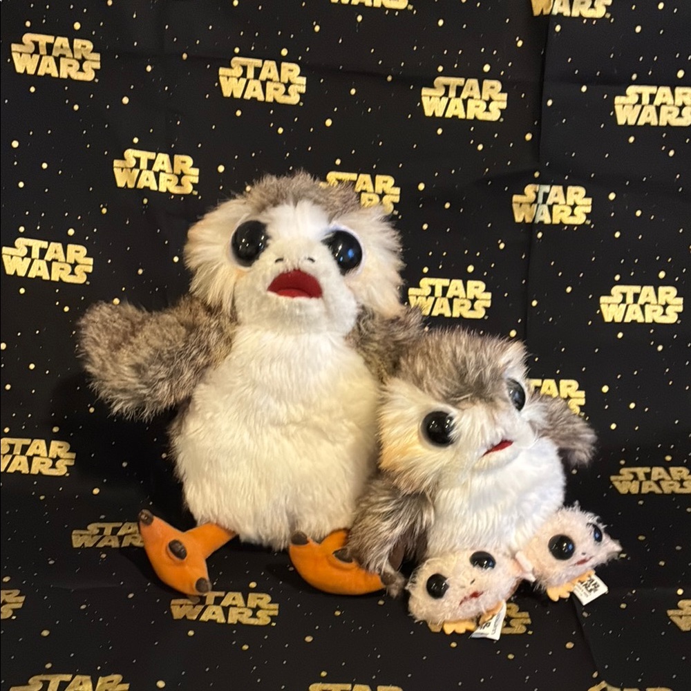 4 Star Wars Porgs Babies The Last Jedi Plush Set